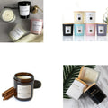 Eco Friendly Private Label Frosted White Amber Black Empty Unique Luxury Glass Candle Containers Jars With Lids