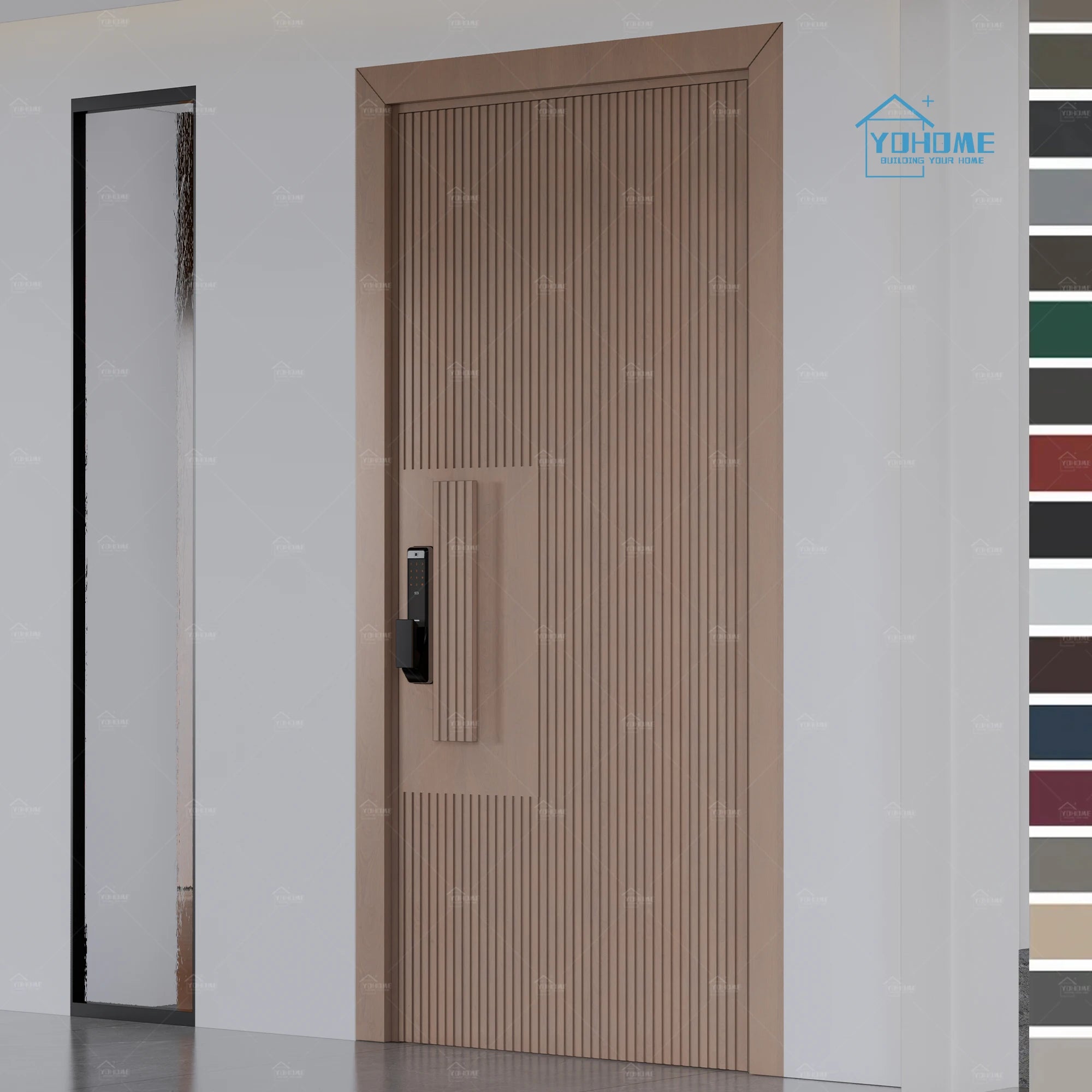 European Style Villa Outdoor Entry Doors House Modern Security Front Wood Entrance Doors
