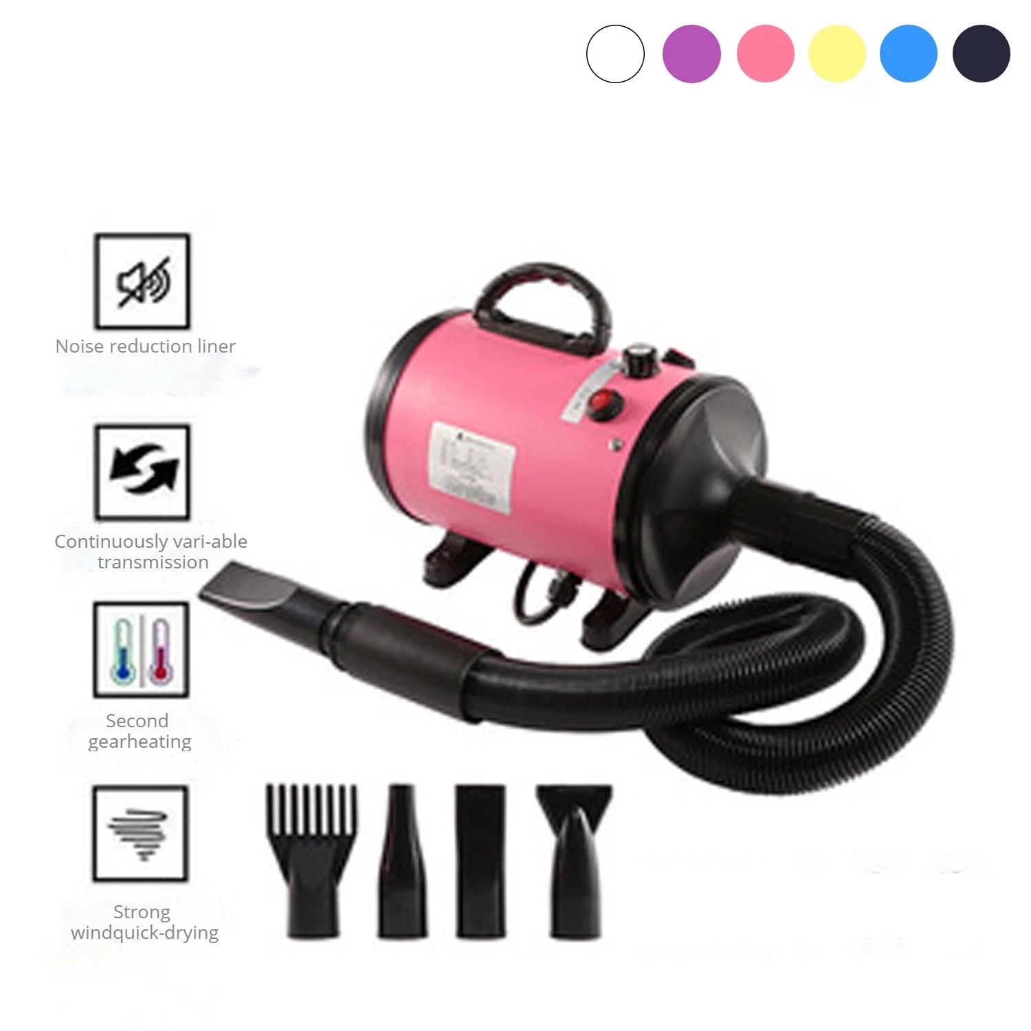 1400-2800W Pet Water Stepless Speed Blower High Power Mute Large Dog Hair Dryer