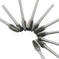 10pcs 3mm Shank Tungsten Carbide Milling Cutter Rotary Burr Double Cut Rotary Tools Electric Grinding Rotary Files