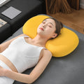 Custom LOGO Ergonomic Memory Foam Oblong Shape Ventilated Knitted Pillow with Removable Washable Cover for Bed Sleeping