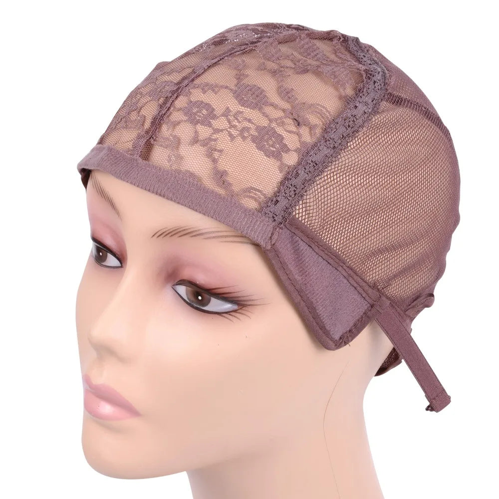 Brown Net Wig Caps for Making Wigs with Adjustable Strap on the Back Weaving Cap Glueless Wig Caps