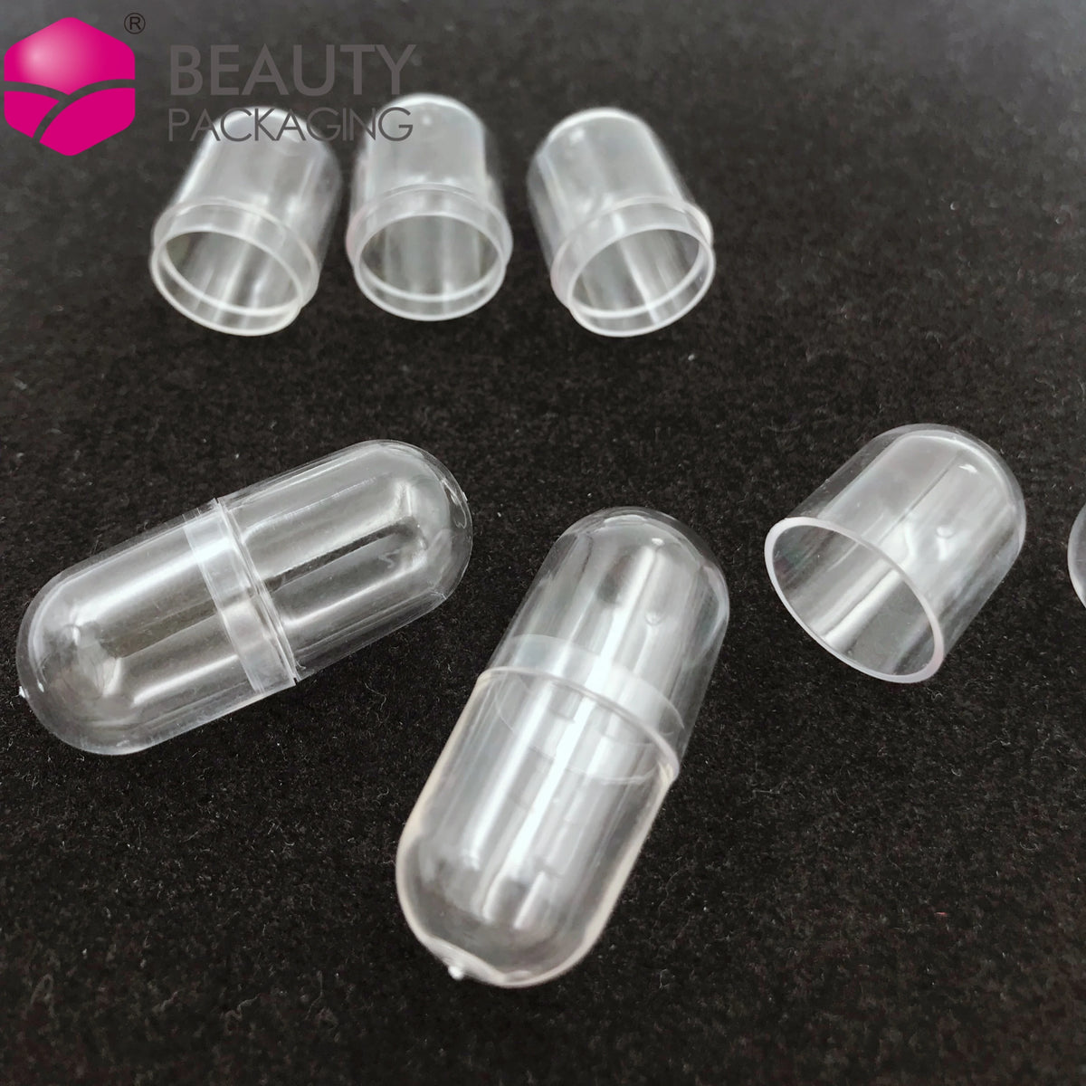 Empty Transparent Mini Shaped Plastic PS Bottles Empty Capsule Shell Box