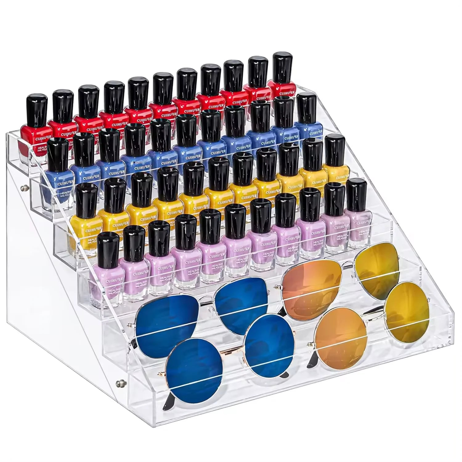 2024 Clear Acrylic Nail Polish Holder 6 Layers Essential Oils Display Shelf Stand Acrylic Nail Polish Display Rack