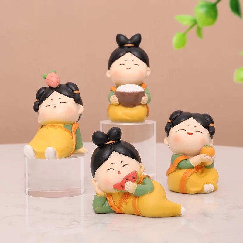 4 Shapes Available Cartoon Cute Mini Freedom Matching Ancient Ladies Creative Car Cake Baking Home Desktop Decorative Ornaments