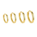 GE88 Hypoallergenic Minimalist Round Fine Jewelry Custom 925 Sterling Silver 18k Gold Plated Thick Hoop Earrings for Women