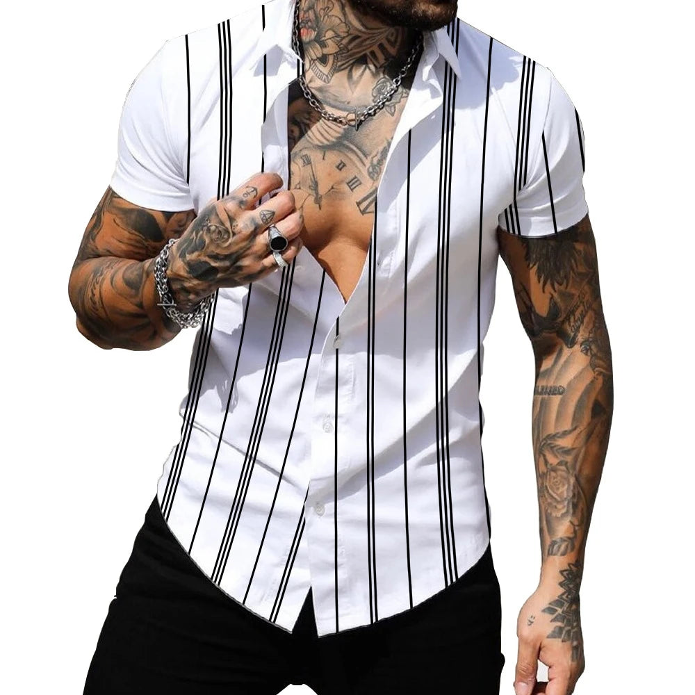 Hot Sale Anti-Wrinkle Fashion Printed Casual Shirt for Men Male Outwear Streetwear Camisas Fasion Para Hombres