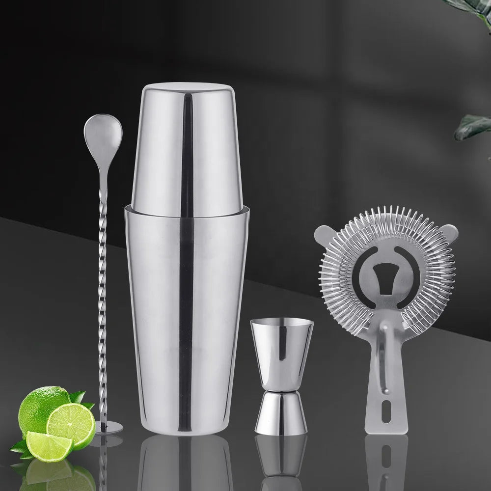 Creation Factory Direct Customizable Boston Modern Bartender Kit Bar Accessory Tools Set 750ml Stainless Steel Cocktail Shaker