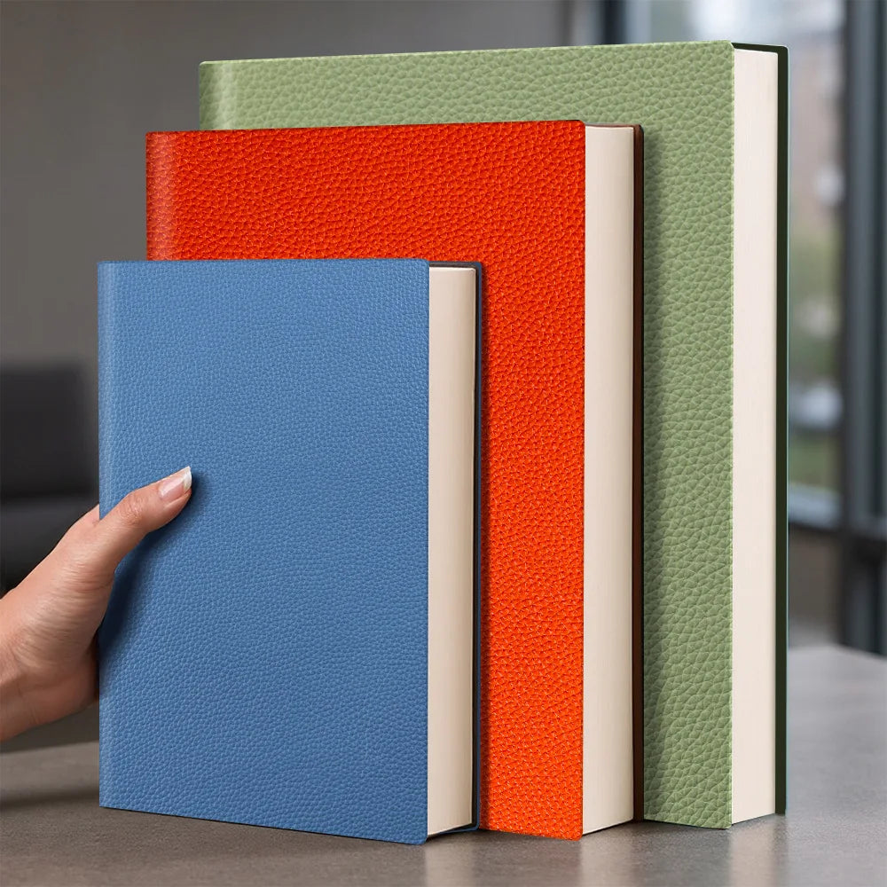 Thickened A4/B5 Soft Leather Printed Notebook Large Notepad Business Office Meeting Record Book Gift Printable Logo