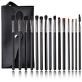 EMF 15pcs Luxury Makeup Eye Brush Set With Bag Private Label Black Professional Complete Makeup Artist Makeup Brush Sets