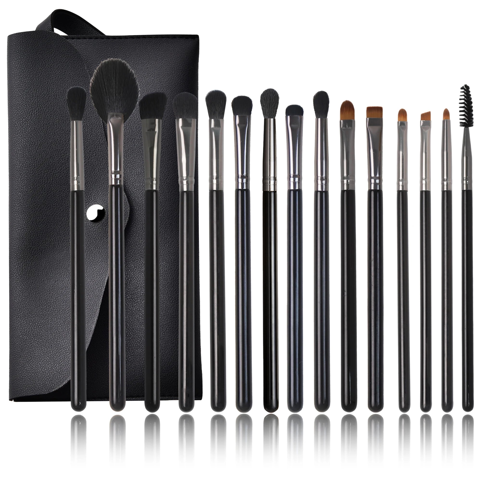 EMF 15pcs Luxury Makeup Eye Brush Set With Bag Private Label Black Professional Complete Makeup Artist Makeup Brush Sets