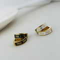 Elegant 18K Gold Plated M Letter Stud Earrings Women's Simple Summer Cool Geometric Ear Jewelry Luxury Design Hoop Earrings