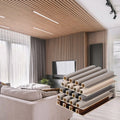 Waterproof PVC WPC Wall Panels Wood Texture Design for Living Room Decor Wood Plastic Composite Flute WPC Wall Panels Decoration