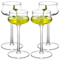 Fashioned Long Stem Martini Glass Cup Clear Curved Cocktail Goblet Crystal Glass Margarita Glasses