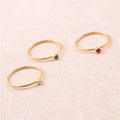 Wholesale 18K Rose Gold Plated Stainless Steel Diamond Ring Fine Jewelry 1mm Thin Silver Gold Ring