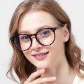 STORY PSTY3375 Retro Anti-blue Leopard Frame Glasses Women Brand Designer Vintage Rivet Round Blue Light Blocking Eyewear