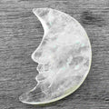 DIY Wholesale Bulk Customized Crystal Stone Tumbled Healing Crystal Carving Crystal Moon With Face Clear Quartz Moon Face