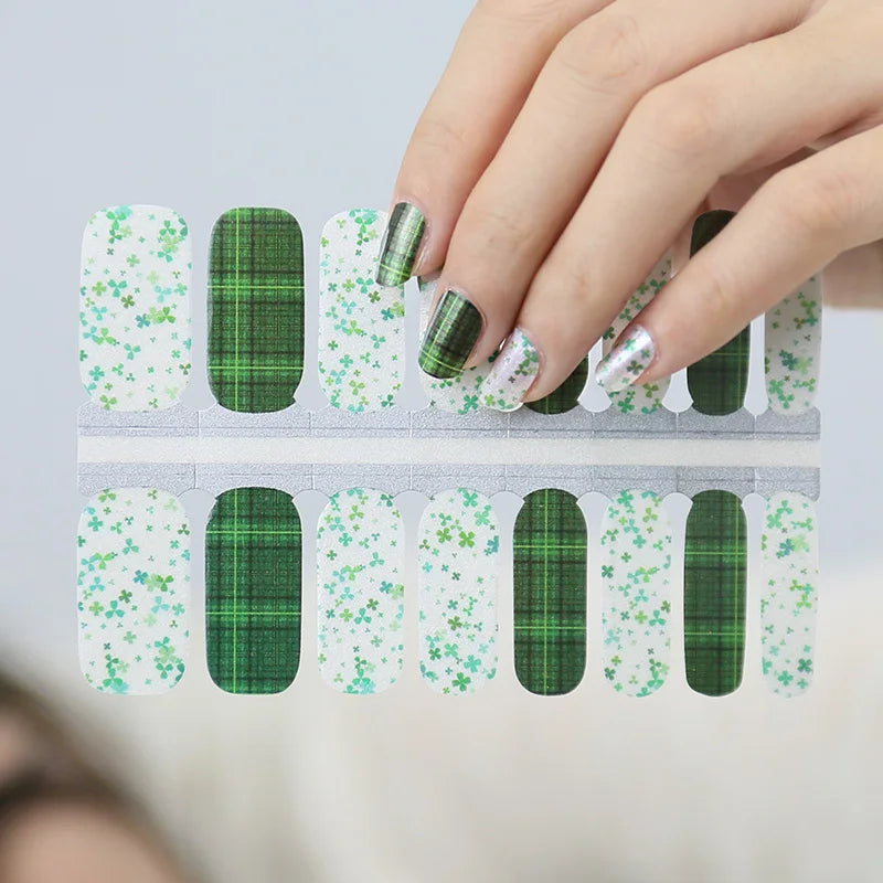 Huizi St Patrick Design Self Adhesive Nail Decoration Art Polish Stickers OEM Available