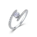 S925 Sterling Silver D Color VVS1 Moissanite Open Twist Bezel Set Ring for Women