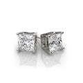 New Sales Fashion Princess Cut Moissanite Diamond White Gold Stud Earring