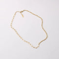 JOOLIM Ready to Ship High End Stainless Steel Paper Pin Figaro Mixed Chain Necklace 18K Gold Plated Jewelry Wholesale