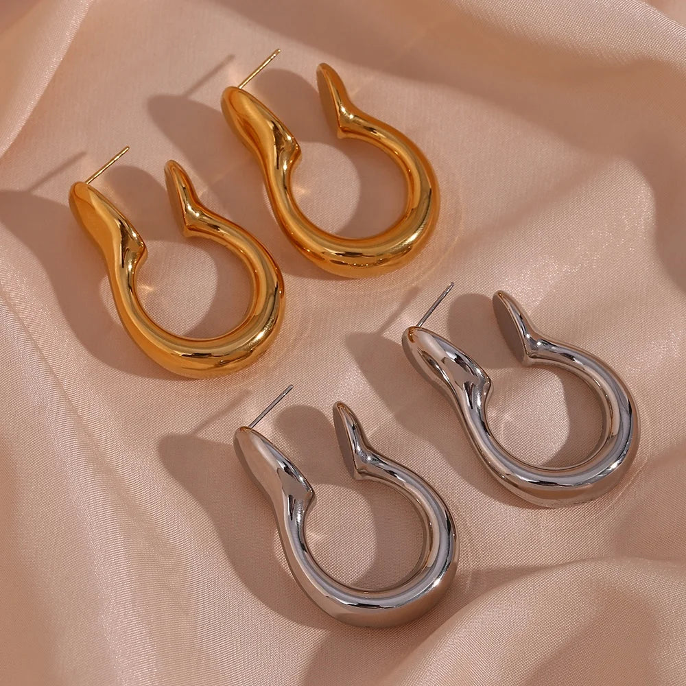 Guarantee Dreamshow Irregular Hollow Out 18K Gold Plated Stud Earring Tarnish Free 316L Stainless Steel Earring Women Jewelry
