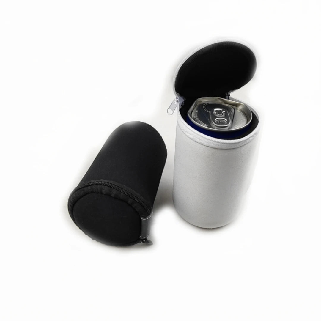 Sublimation White Blanks Insulated Sleeve Universal Can Cooler with Zip Cover