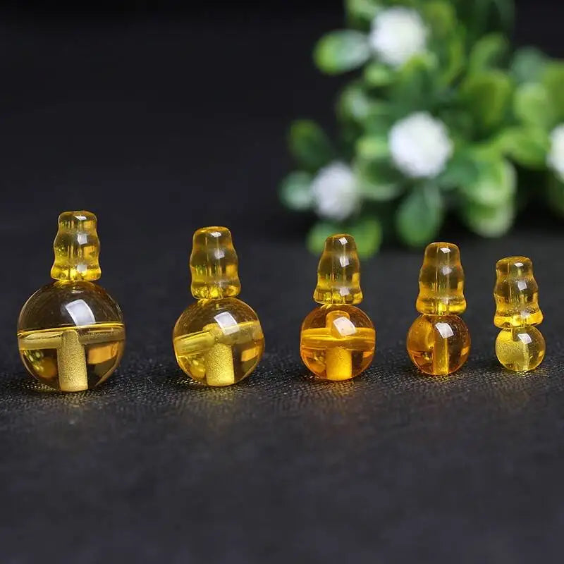 Wholesale Citrine Guru Bead 6mm 8mm 10mm 12mm 14mm 3 Holes T-Beads for Mala Beads Jewelry Bracelets Making