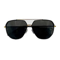Sheriff Metal Frame Protection Driving Big Frame Double Bridge Polarized Sun Stainless Steel Black Icon Sunglasses Hear Waves
