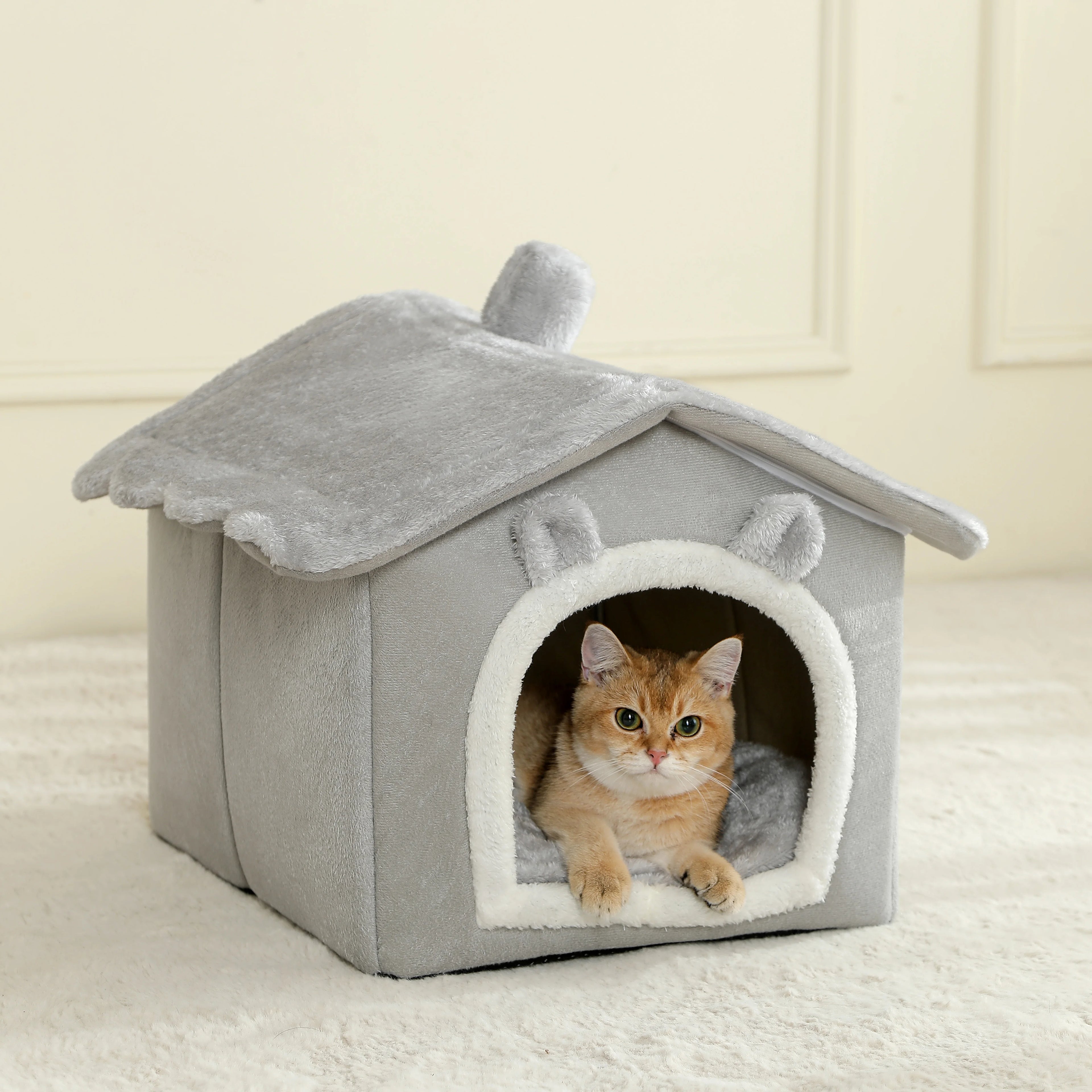 Hovicaed Exclusive Deluxe Foldable Detachable Puppy Cave Sofa Bed Extra Small Dog Medium Cat Washable Pet House