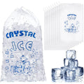 100Pcs Ice Bag Drawstring Clear Printed Heavy-Duty Large Capacity Multi-Use Transparent Ice Cube Holder Home Supplies