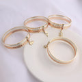 Multi-Color Tricolor 7-Day Religious Gold Filled 14K Zircon Jewelry 7 Bangles Semanario En Oro Laminado Fashionable Bangles
