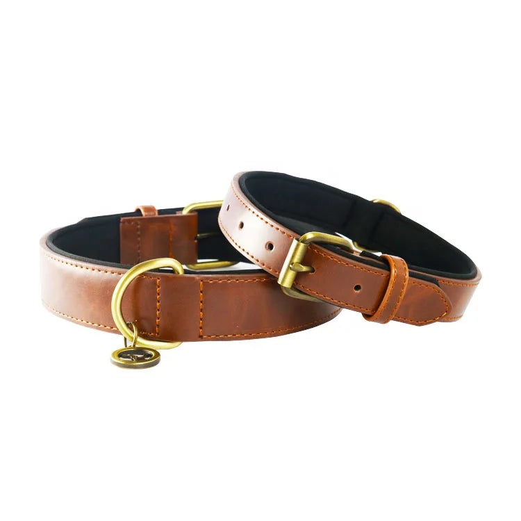 Luxurious Fashion Pet Dog Collar Adjustable PU Leather Blank with Solid Pattern Padded Feather Decoration Cotton Atmospheric