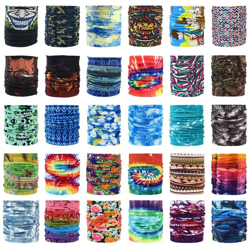 Wholesale Custom Microfiber Elastic Seamless Neck Gaiter Scarf Stretchy Tube Bandana Sport Headwear for Men Women Polyester