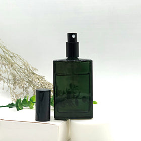 Hot Sale 100ML Transparent Black Men Perfume Glass Bottle With Sprayer