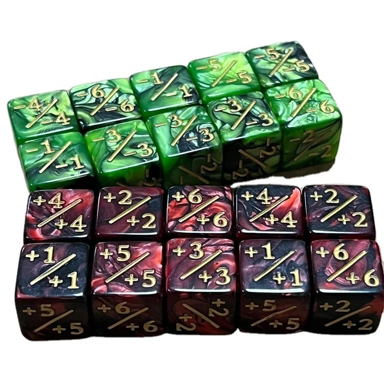 Baby Teaching Toys Double Color D6 Square Corner Plus and Minus 16mm Acrylic Dice