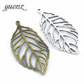 YuenZ 2 Color Antique Silver Color Tree Leaf Charms Metal Alloy Jewelry Diy Accessories 72*36mm Q328
