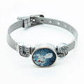 Qualisub Personalized Stainless Steel Band Bracelet Sublimation Blanks Removable Button Silver Fashionable Round