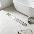High Quality 60x8 CM 304 Stainless Steel Floor Drain Brushed Steel Anti Odor Shower Drain Bathroom Tile Insert Floor Drain