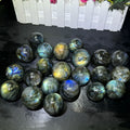 Natural Wholesale Price  Healing Stone Crystal Ball Nice Flash Labradorite Small Sphere  for Healing