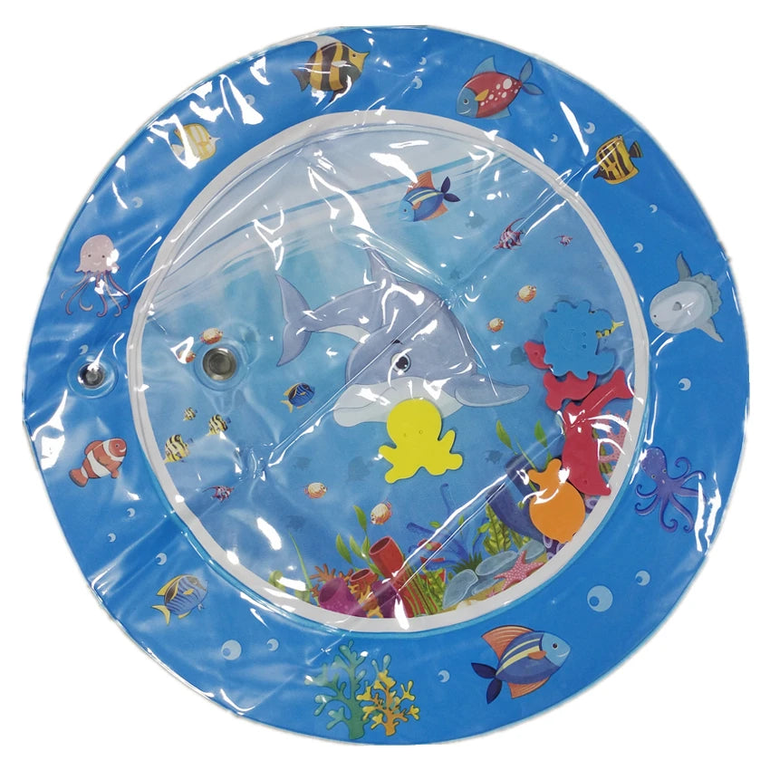 Inflatable Water Mat Infants Crawling Toddlers Inflatable Baby Tummy Time Promote Baby Vision Development Baby Water Play Mat