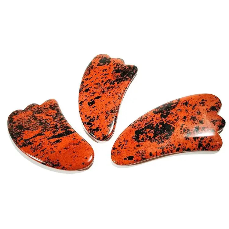 HUIYING Hot Sales Bian Stone Nephrite Guasha Scraping Massage Green Jade mahogany obsidian Gua Sha Set skin care & tools