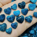 Blue Apatite Natural Deep Blue Gem Healing Crystal Stone Tiny Heart 15-20 mm Pendant Heart 2.5 g - 4 g