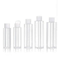 100 120 150 200 250ml Empty Round Flat Shouldered Transparent PET Plastic Bottles With White  Flip Cap