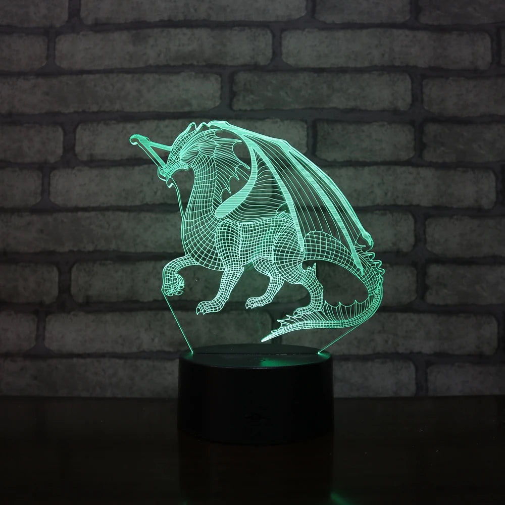 3d Automatic Led Night Light 4mm Blank Acrylic Dinosaur  Animal Shape Nimi Light Lamp for Kids Bedroom