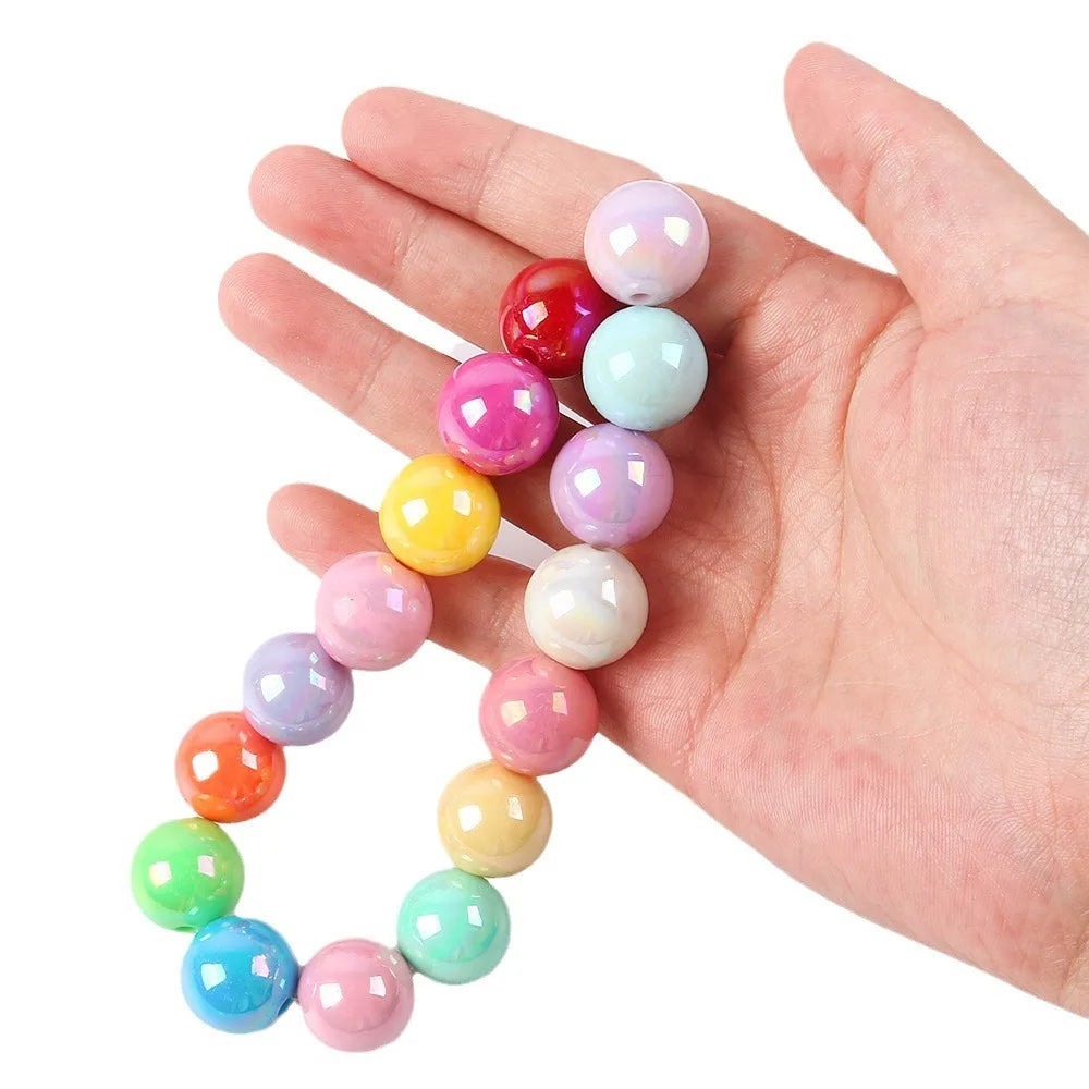 100pcs 12mm 10mm 16mm Acrylic Ab Color Beads Acrylic Beads Round Bubble Beads for DIY Craft Jewelry Necklace Making