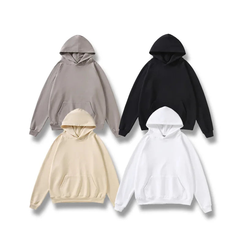 EH-016 Custom Puff Print 480 Gsm French Terry 100% Cotton Hoodie Patch Embroidery Oversized Blank Hoodies Men