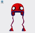 BSCI Factory OEM Custom 3D Embroidery Superhero Spider Beanie 2026 Festive Red Handmade Crochet Winter Knitted Hat for Adults