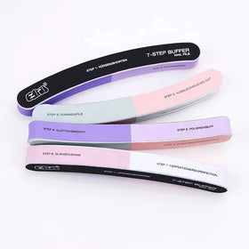 Ziri Factory Supply 7 in 1 Manicure Tools Emery Board Private Label 100/240/180 Grit EVA Nail File Buffer Sponge Sanding
