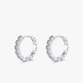 Ailmay Trendy Round Real 925 Sterling Silver Clear Zircon Ear Buckles Hoop Earrings for Women Wedding Engagement Fine Jewelry
